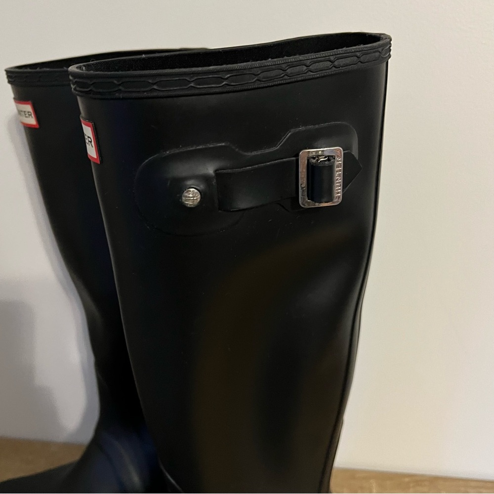 Hunter Women’s Original Tall Rain Boots Black Size 8 - Picture 6 of 13